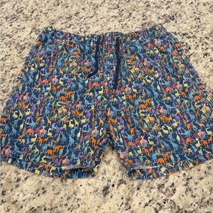 Multicolor Animal Print Men's Swim Trunks